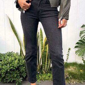 Frame Denim Black Straight Leg Jeans